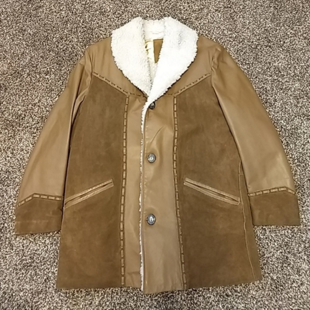 Men's Vintage Leather And Suede Coat